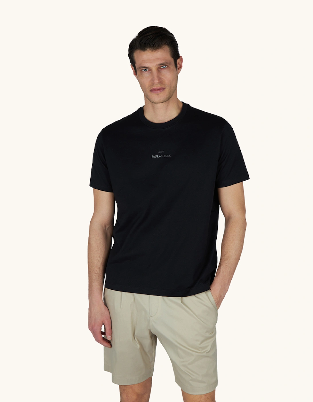 Paul & Shark Men's Black Printed Cotton Jersey T-Shirt - Size 42