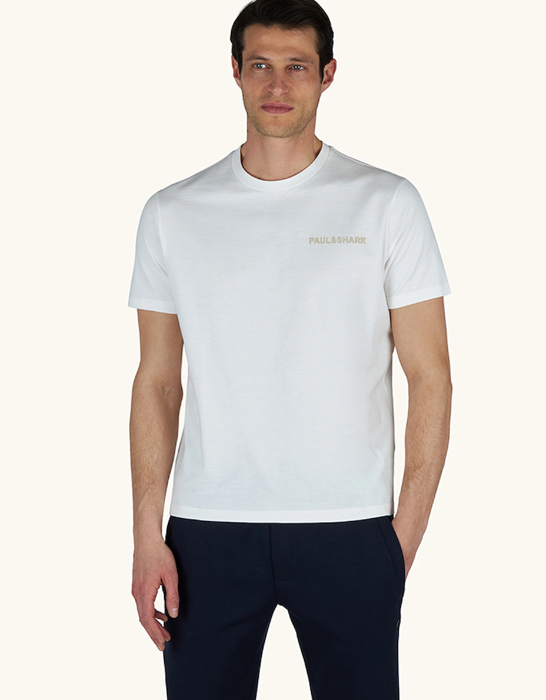 Paul & Shark Men's White T-Shirt  Heavy Cotton - Size 38
