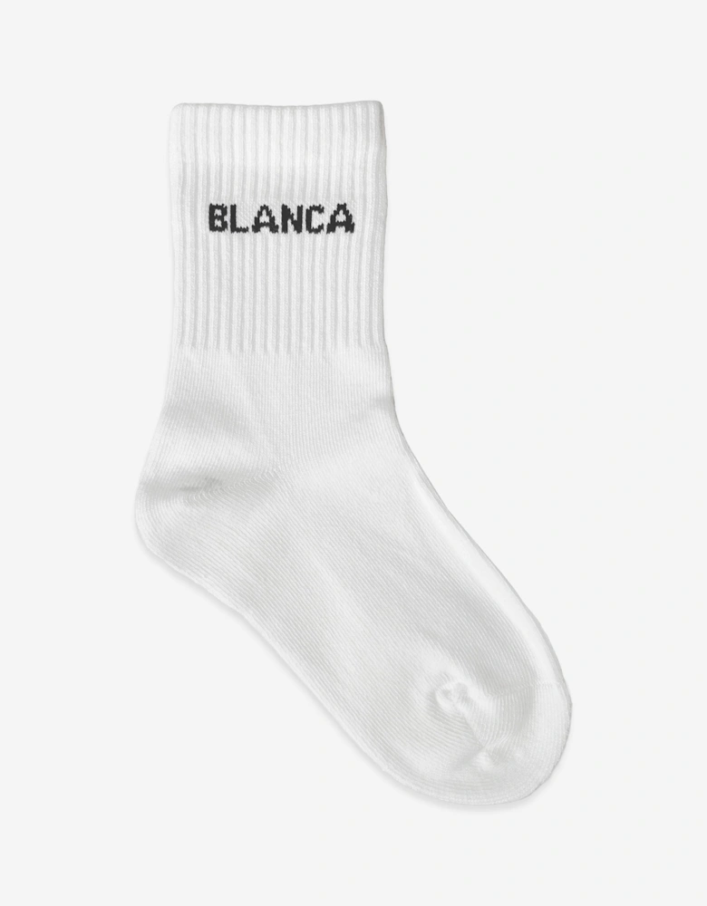 Blanca Sport Kids Logo Socks in White