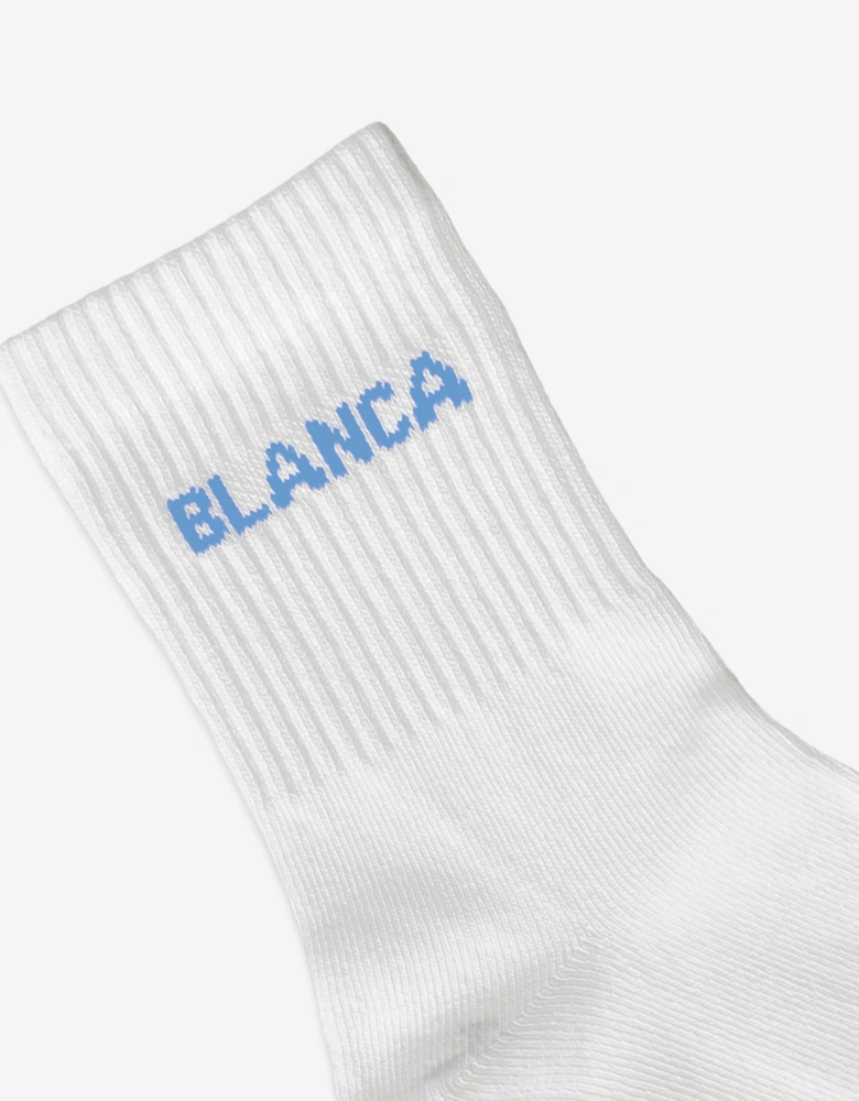Blanca Sport Kids Logo Socks in White