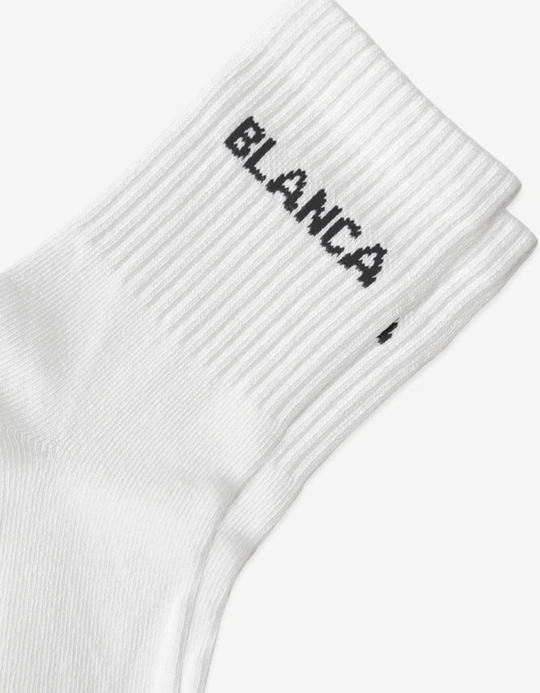 Blanca Sport Kids Logo Socks in White