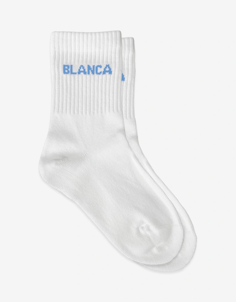 Blanca Sport Kids Logo Socks in White