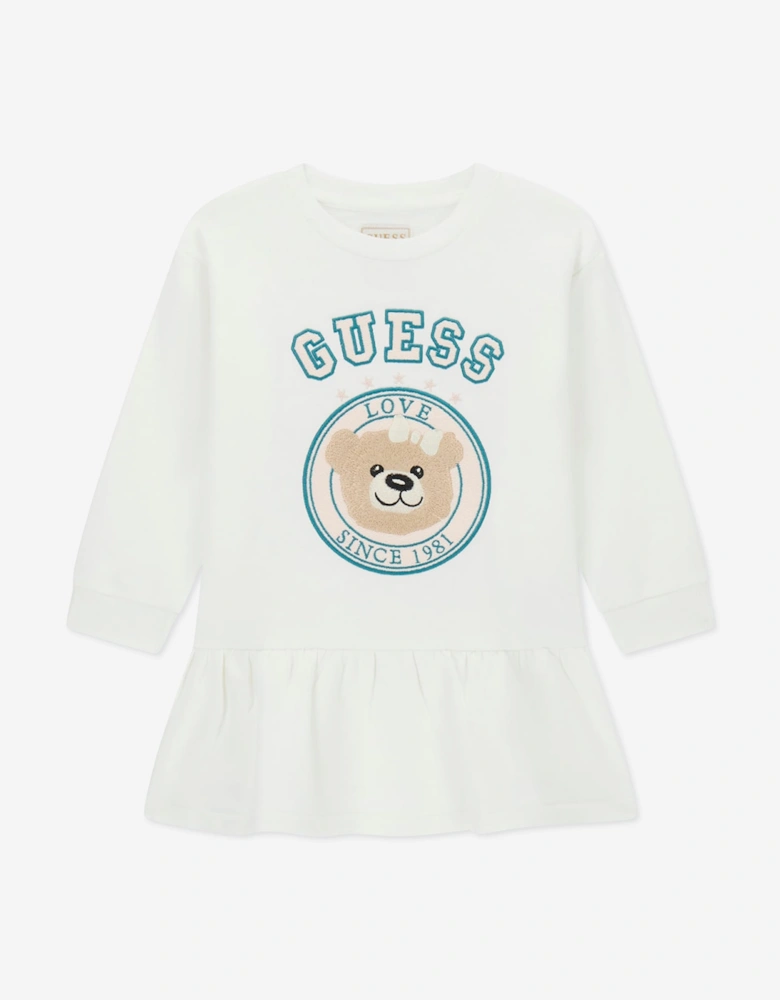 Guess Girls Bear Sweater Dress in Ivory