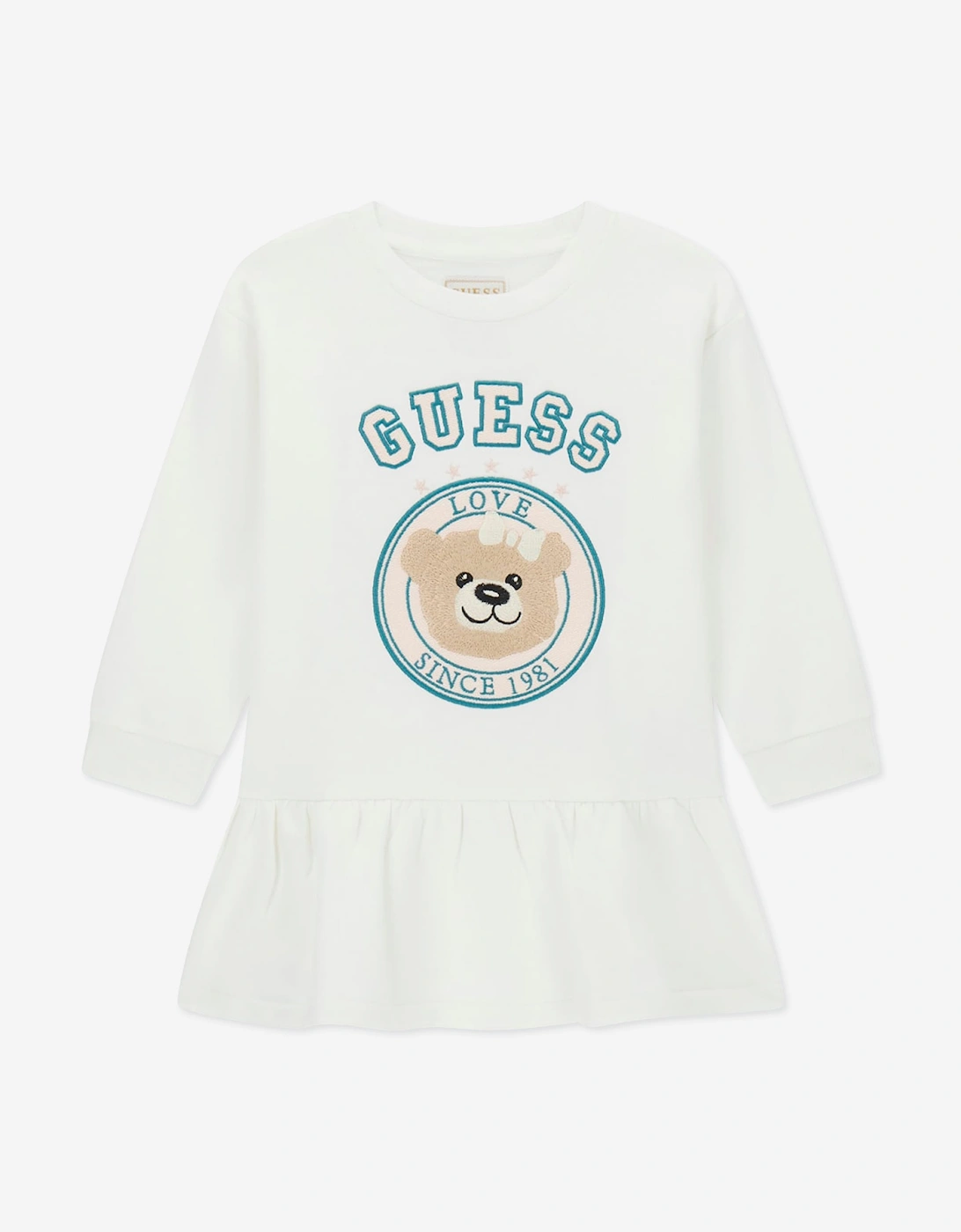 Guess Girls Bear Sweater Dress in Ivory