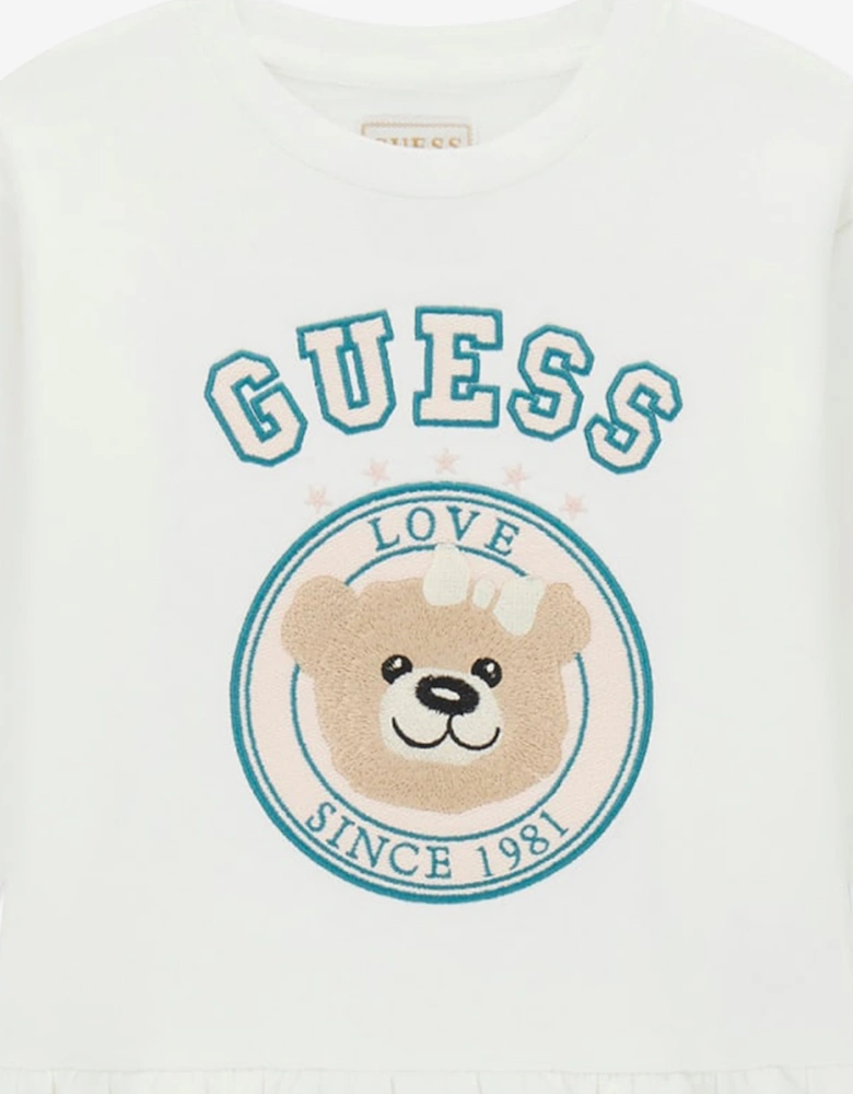 Guess Girls Bear Sweater Dress in Ivory