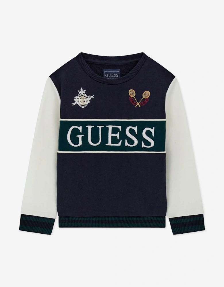 Guess Boys Logo Sweatshirt in Navy