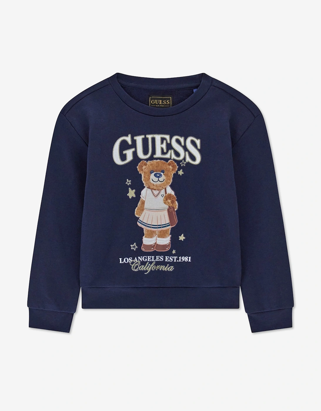 Guess Girls Bear Logo Sweatshirt in Navy