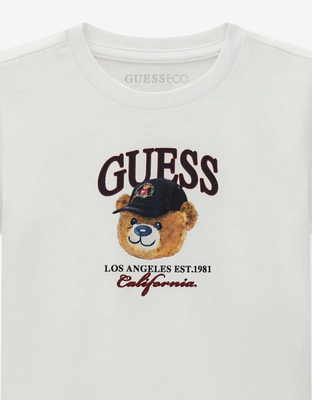 Guess Boys Bear Logo T-Shirt in White