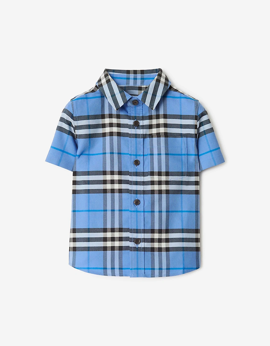 Burberry Baby Boys Mini Owen Check Oxford Shirt in Blue