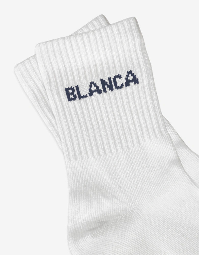 Blanca Sport Kids Logo Socks in White