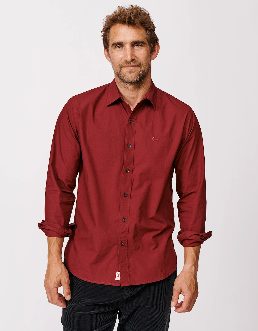 AUBIN AUBIN Men's Chase Poplin Shirt - Red