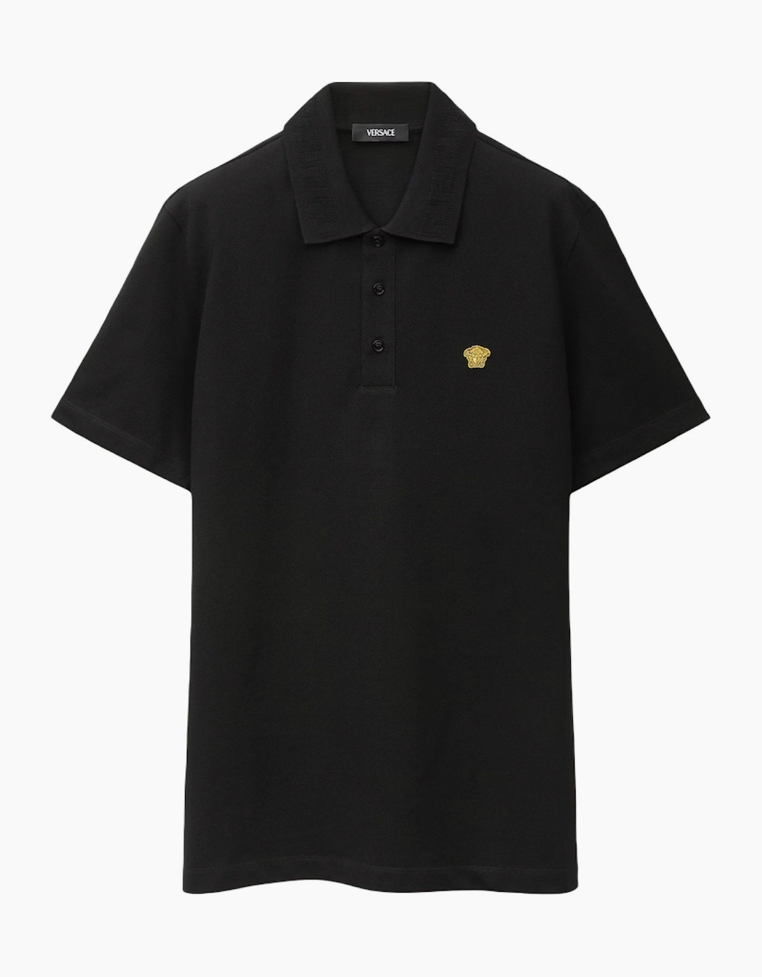 Versace Versace Men's Medusa Embroidery Piquet Polo Black