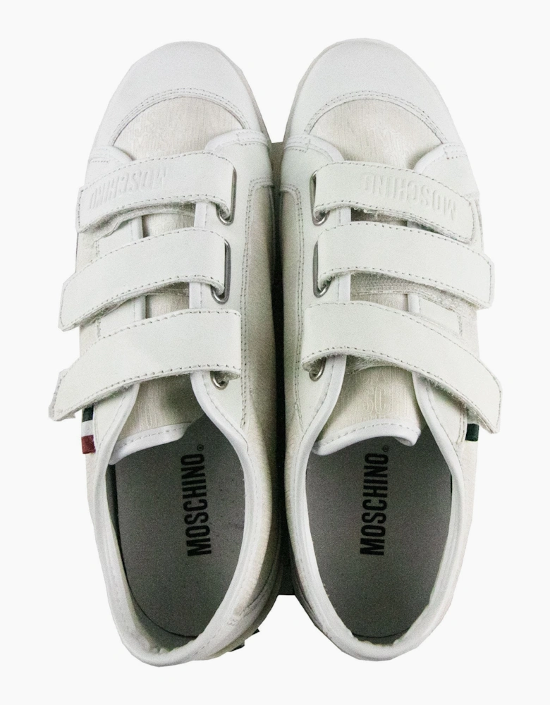 Moschino Ace Leather Trainers Bianco
