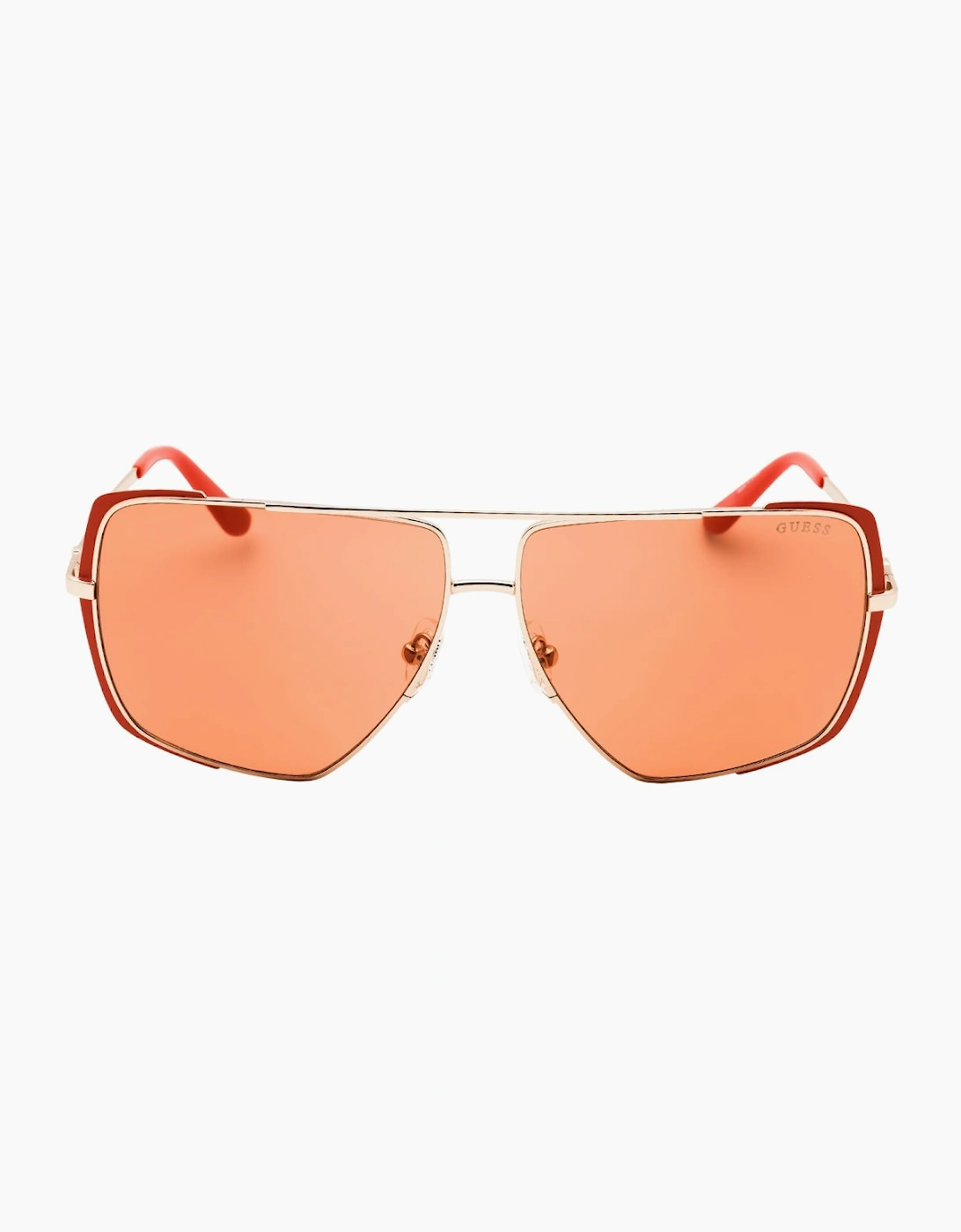 Guess Matte Orange Design Silver Sunglasses