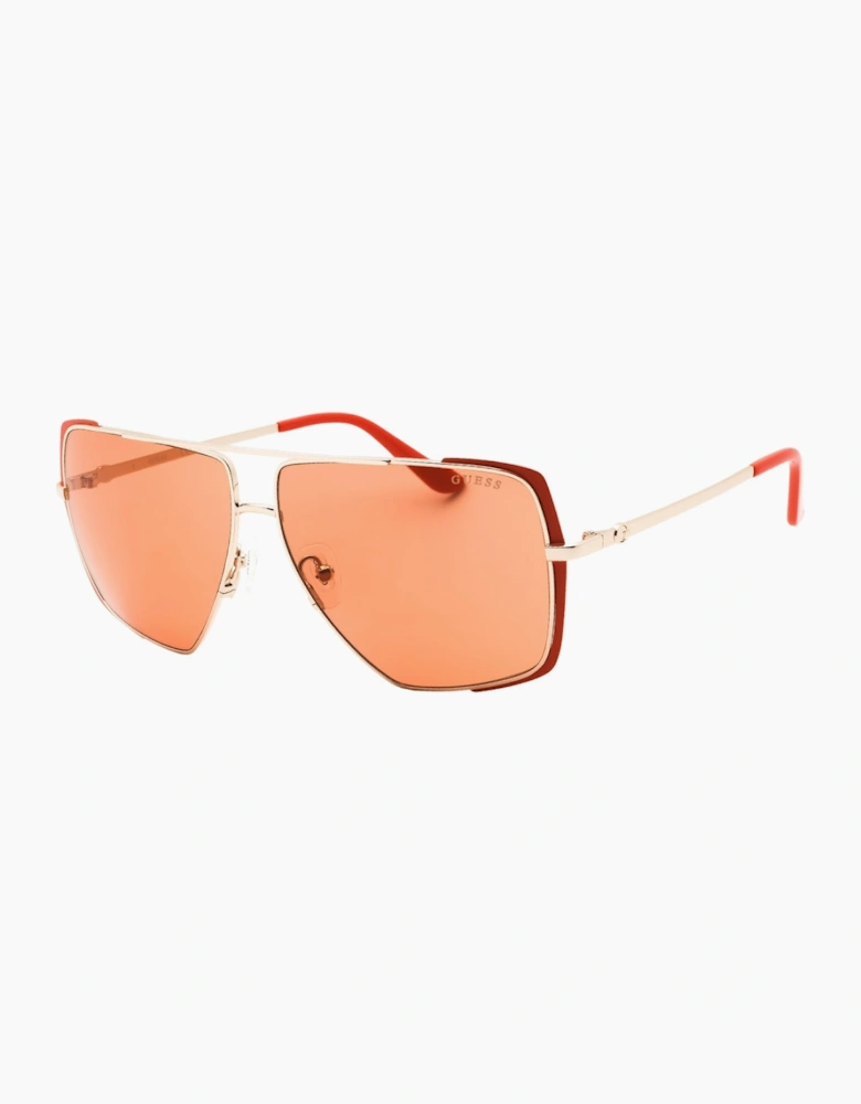 Guess Matte Orange Design Silver Sunglasses