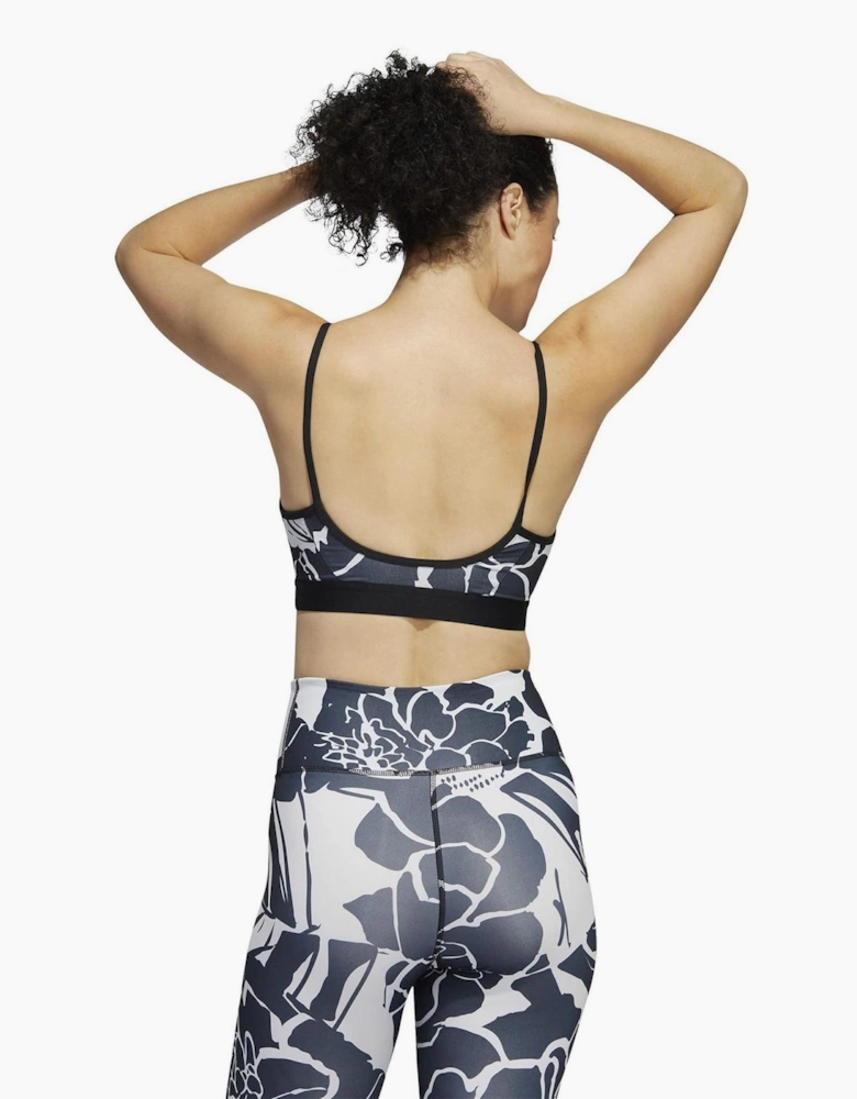 Womens Flower Print Low Impact Sports Bra