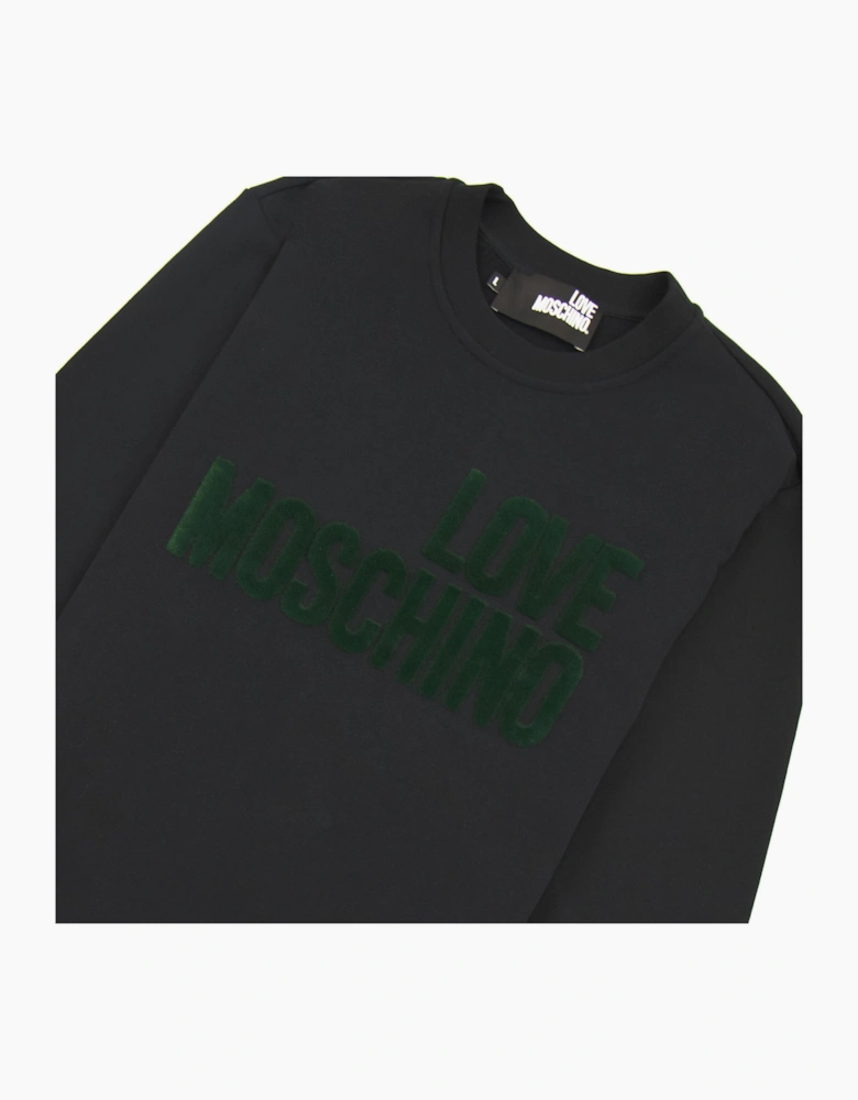 Love Moschino Grass Logo Sweatshirt Black