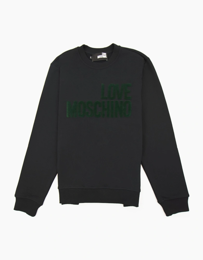 Love Moschino Grass Logo Sweatshirt Black