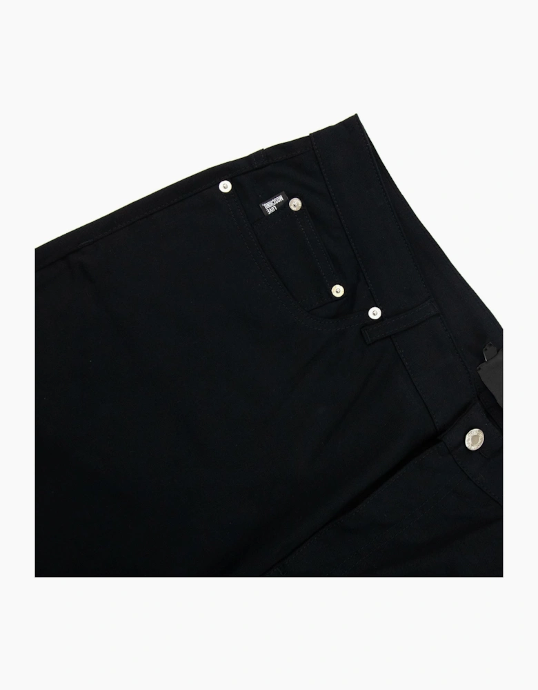 Love Moschino Peace Silver Logo Jeans Black
