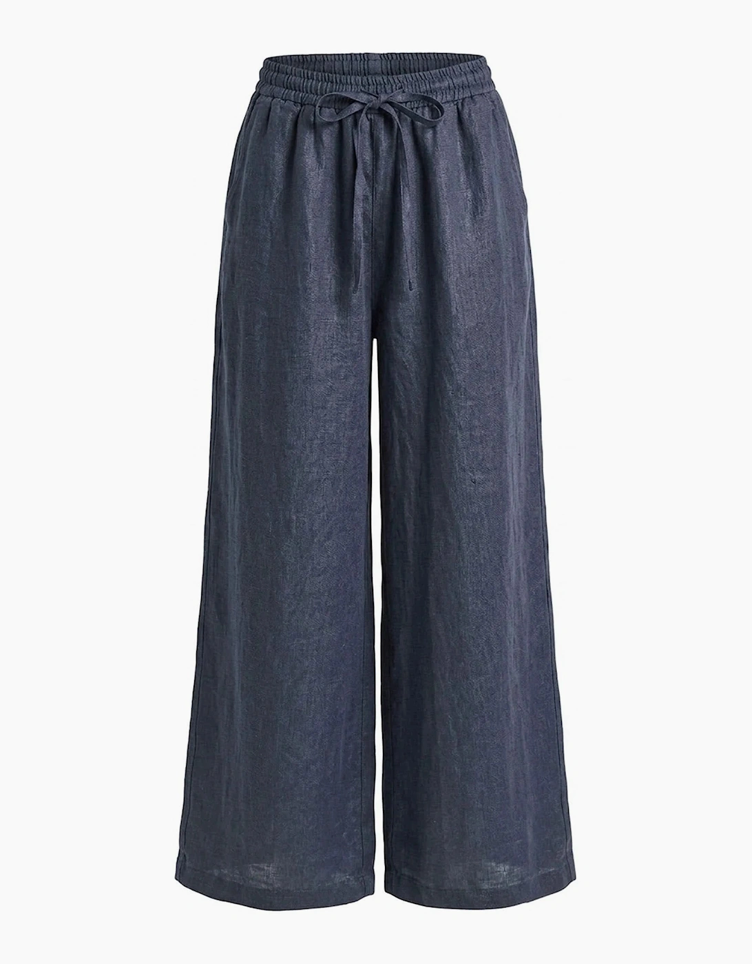 Navy Pure Linen Trousers