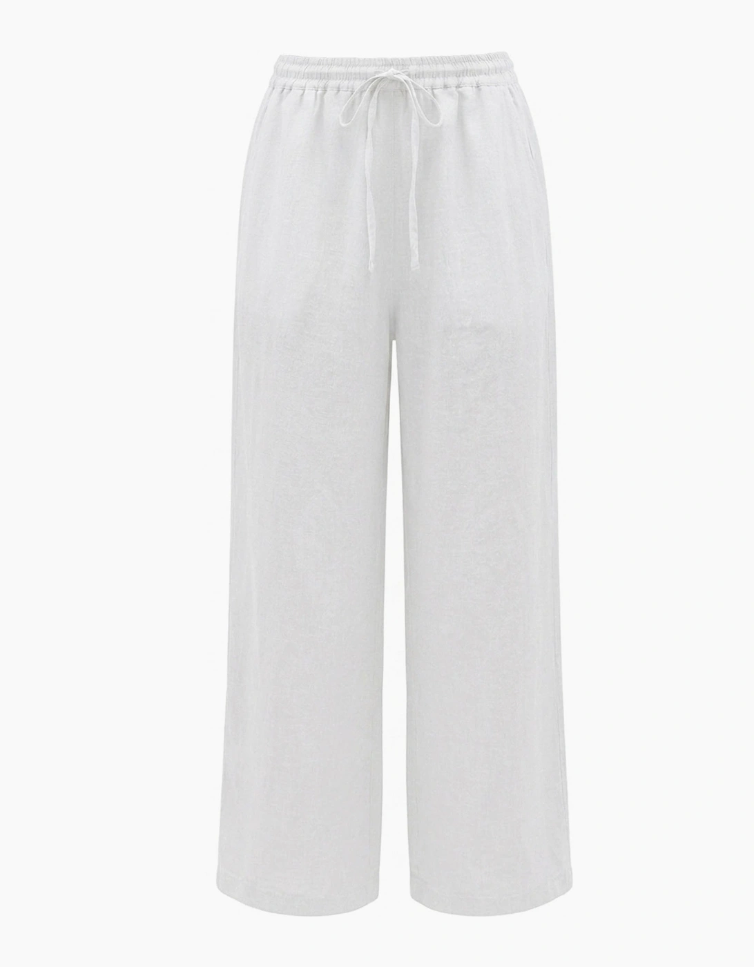 White Pure Linen Trousers