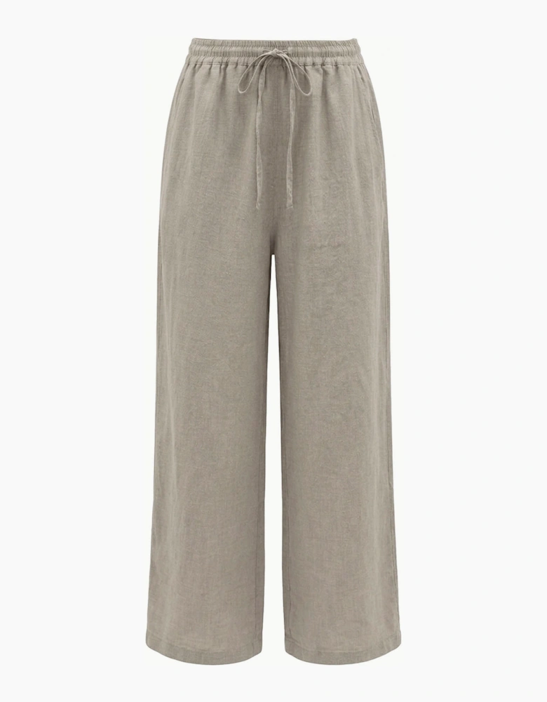 Taupe Pure Linen Trousers