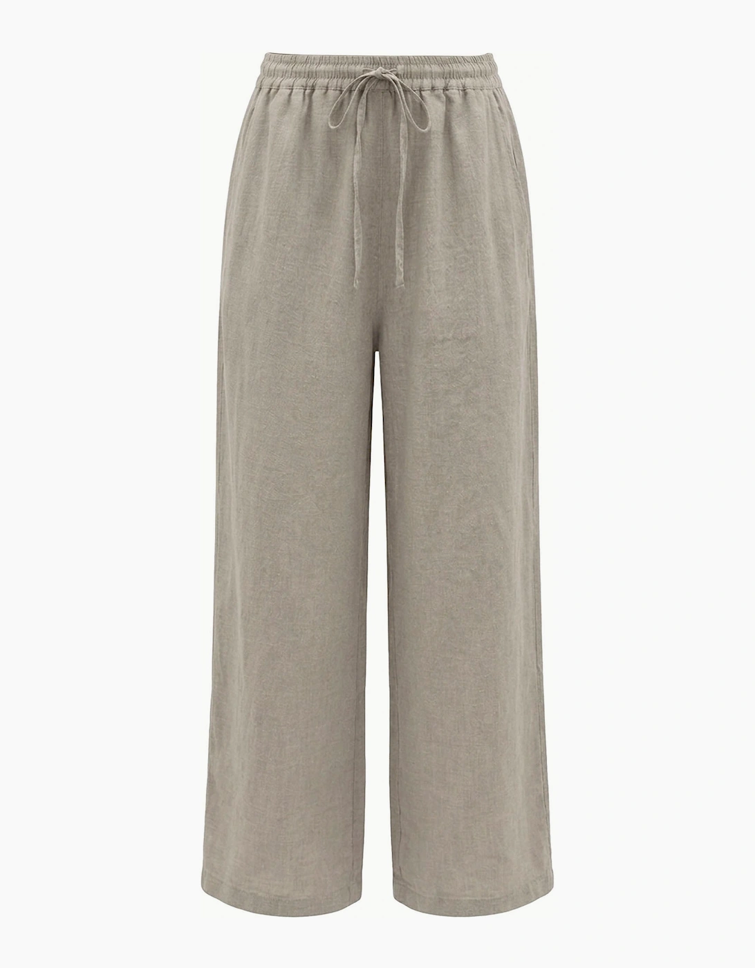 Taupe Pure Linen Trousers