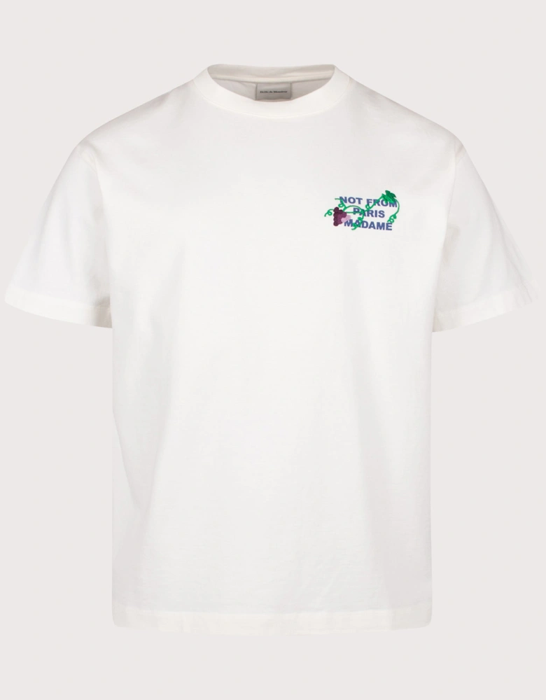 Relaxed Fit Vine Embroidered Slogan T-shirt