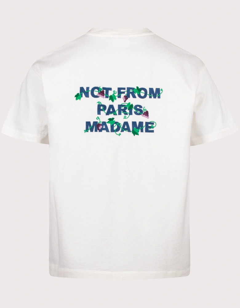 Relaxed Fit Vine Embroidered Slogan T-shirt
