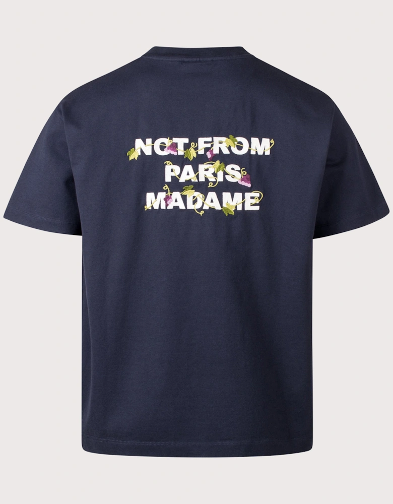 Relaxed Fit Vine Embroidered Slogan T-shirt