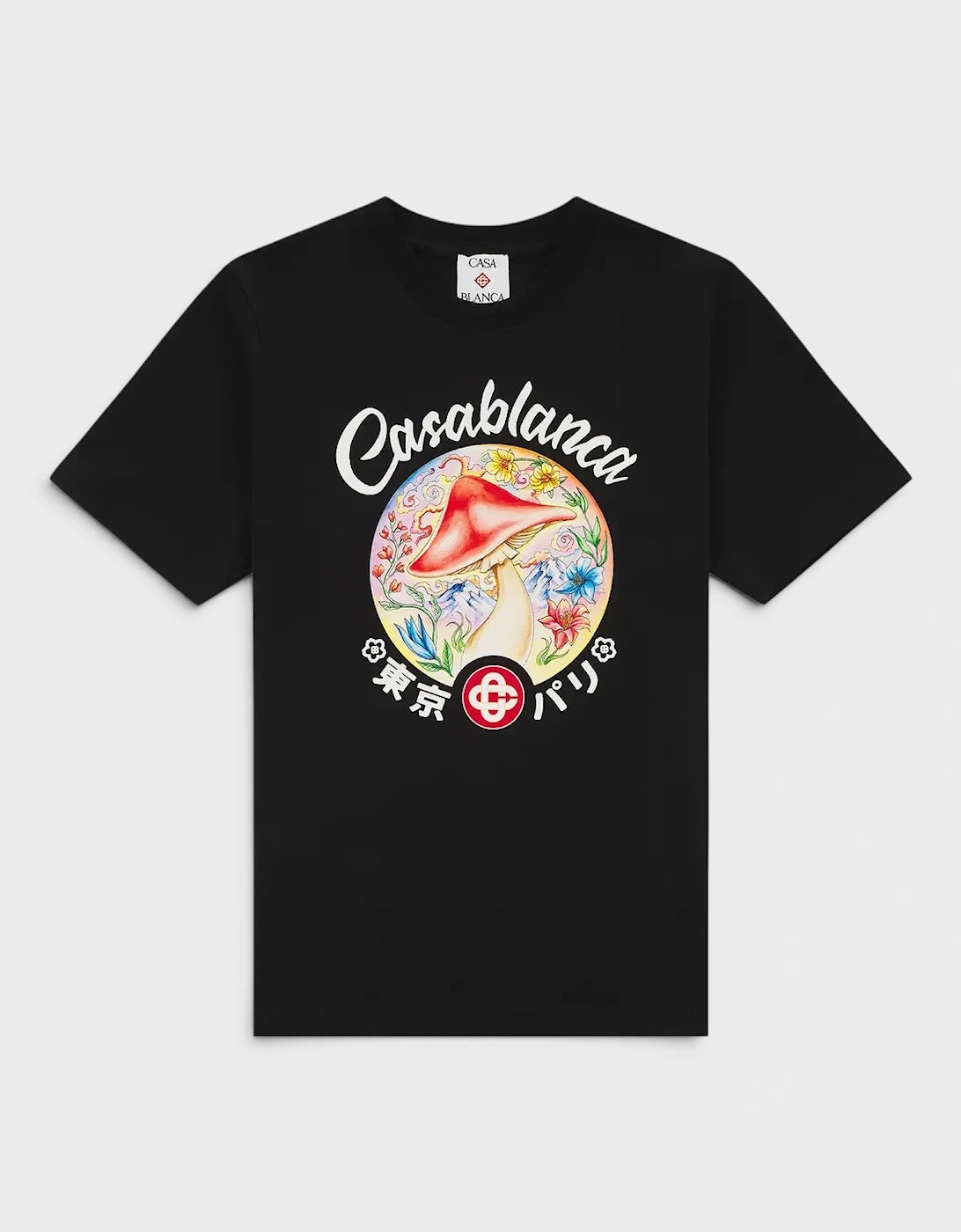 Mushroom Emblem Printed T-Shirt Black