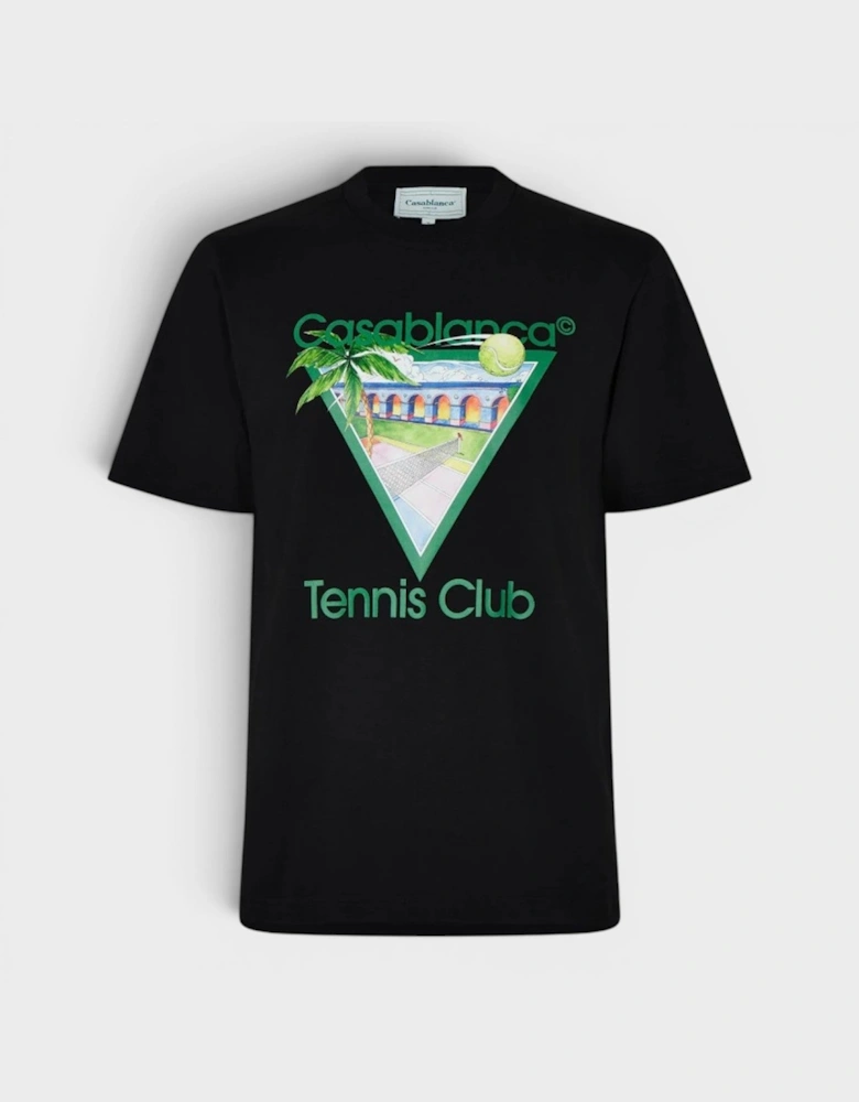 Tennis Club Icon Printed T-Shirt Black