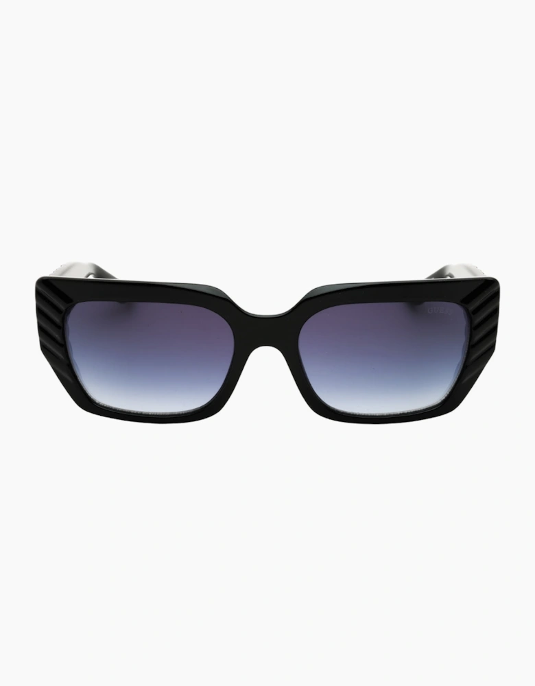 Guess Shiny Black Frame Gradient Smoke Lens Sunglasses