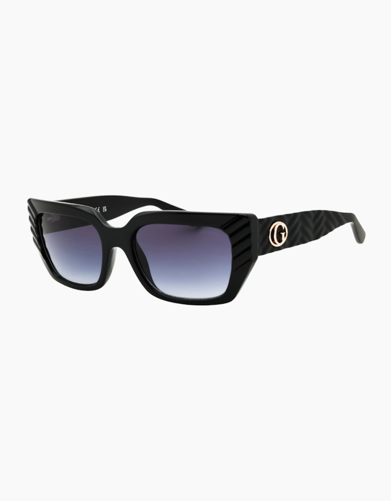 Guess Shiny Black Frame Gradient Smoke Lens Sunglasses