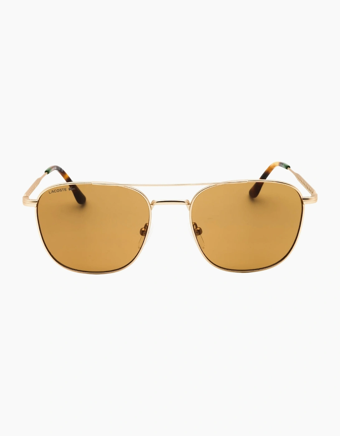 Lacoste Gold Framed Brown Lens Sunglasses