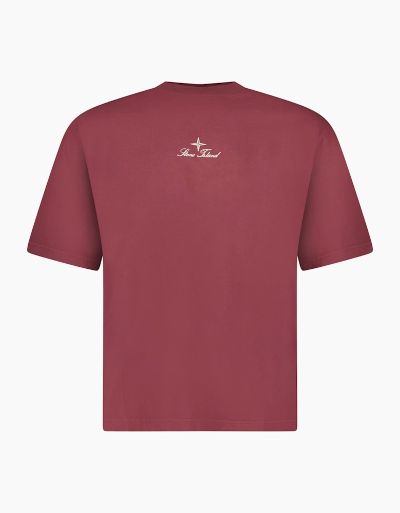 Stone Island Combed Organic Cotton Jersey T-Shirt in Burgundy