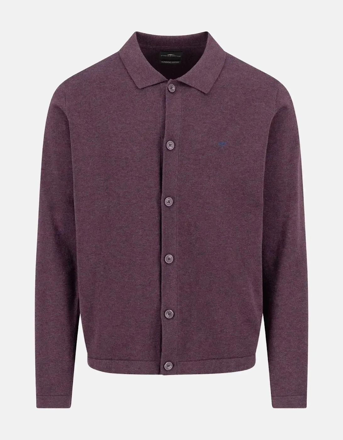 Kent Collar Buttoned Cardigan Aubergine, 3 of 2