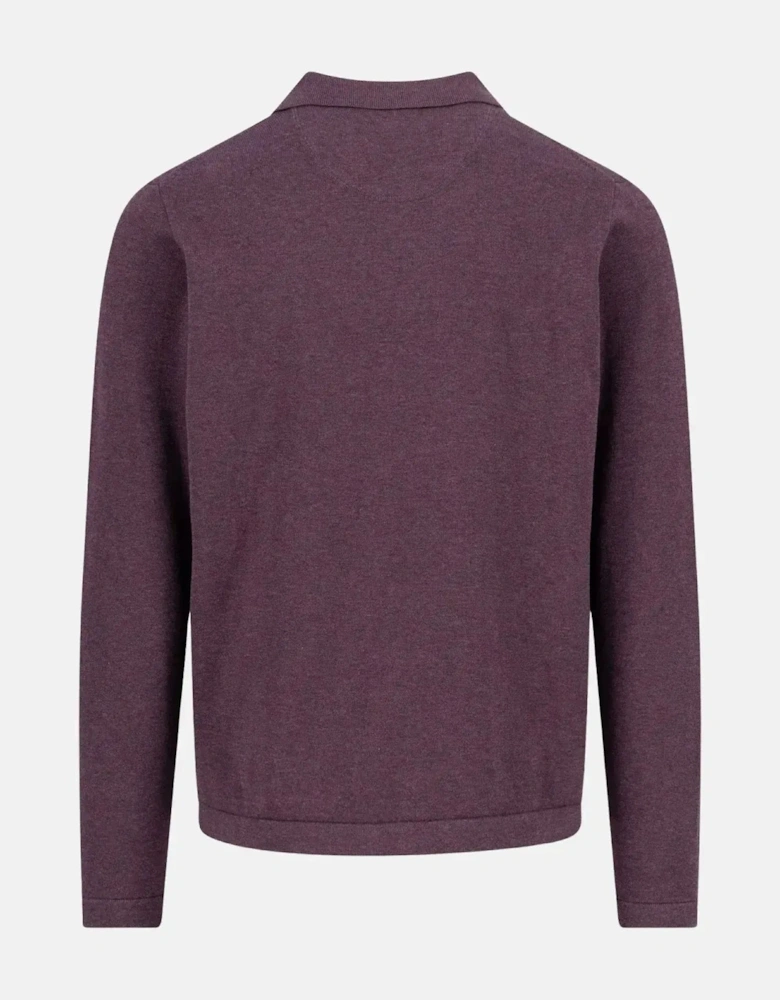 Kent Collar Buttoned Cardigan Aubergine