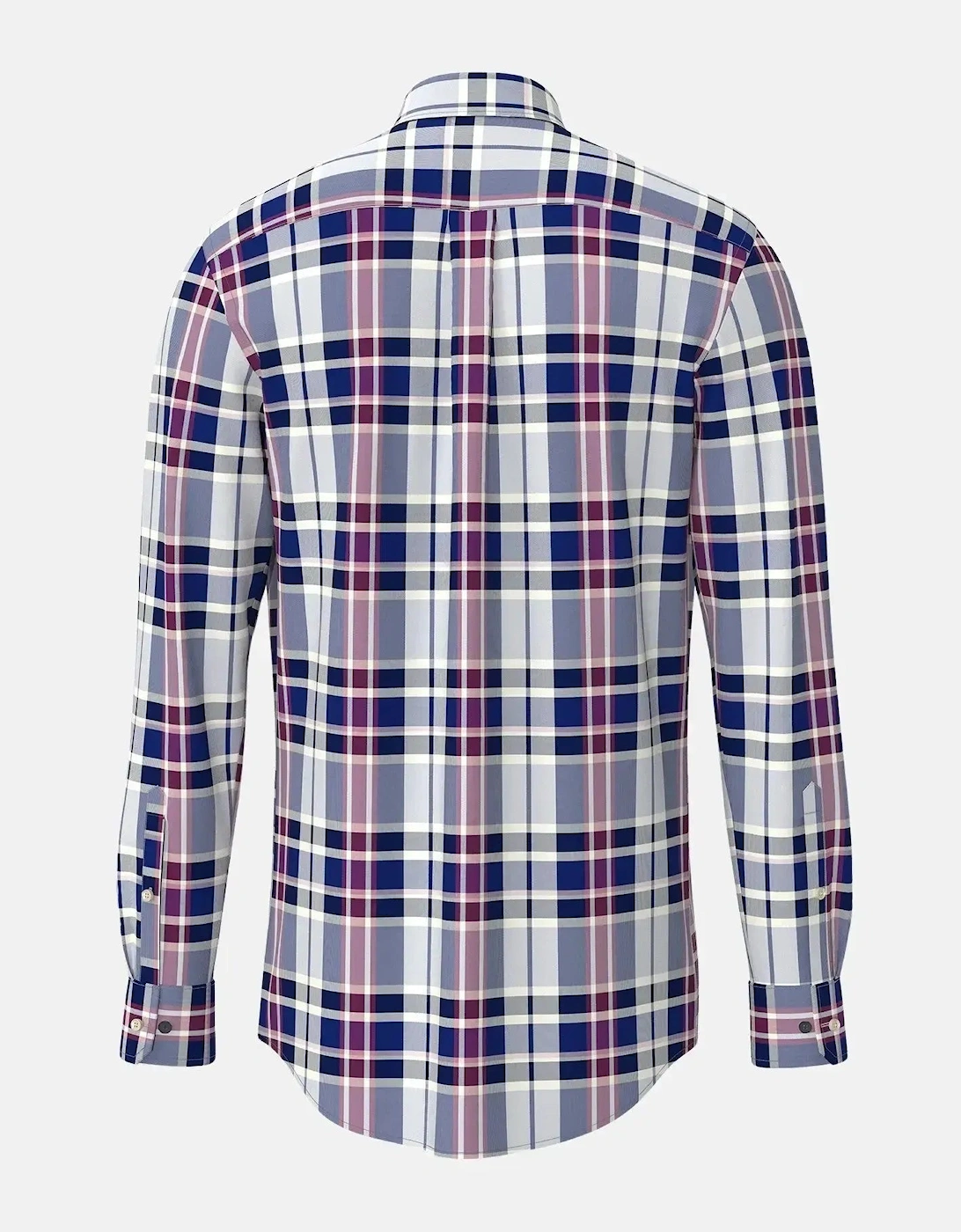 Washed Oxford Check Shirt Navy