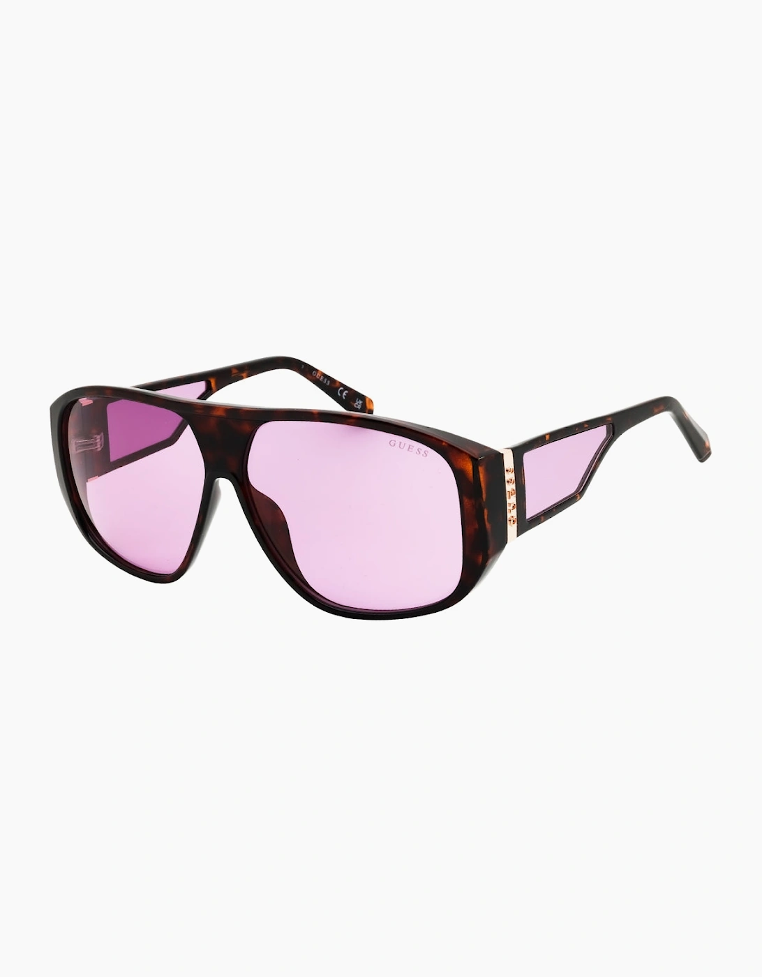 Guess Dark Havana Frame Violet Sunglasses