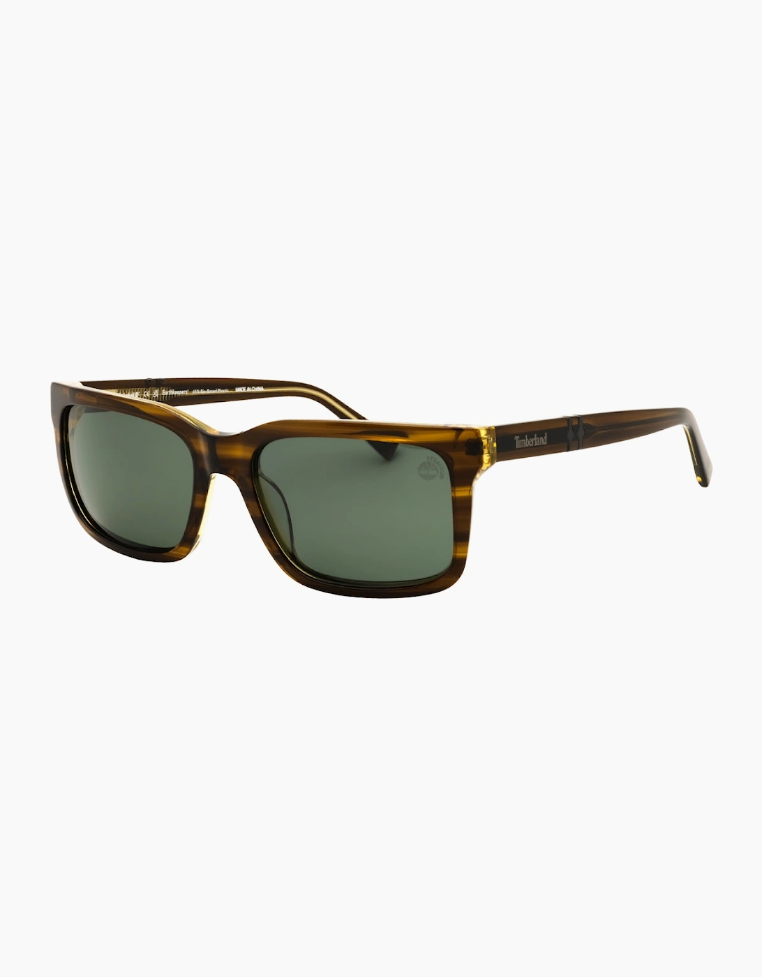 Timberland Shiny Light Green Havana Polarised Sunglasses