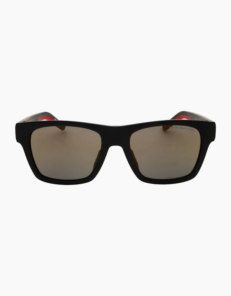 Tommy Hilfiger Brown Mirror Lens Black Sunglasses