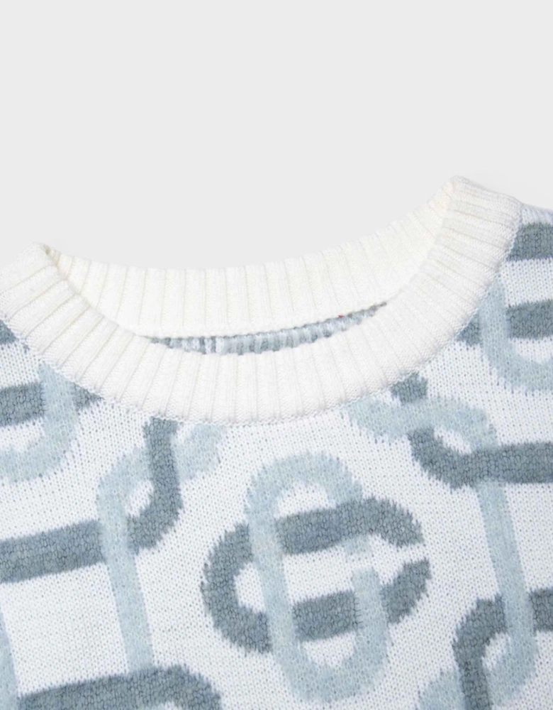 Jacquard Monogram Logo Jumper Grey
