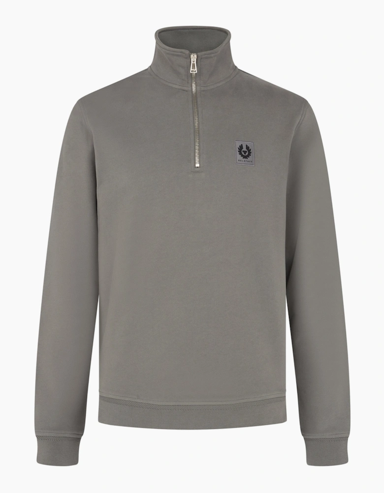 Patch Logo 1/4 Zip Sweatshirt Grey