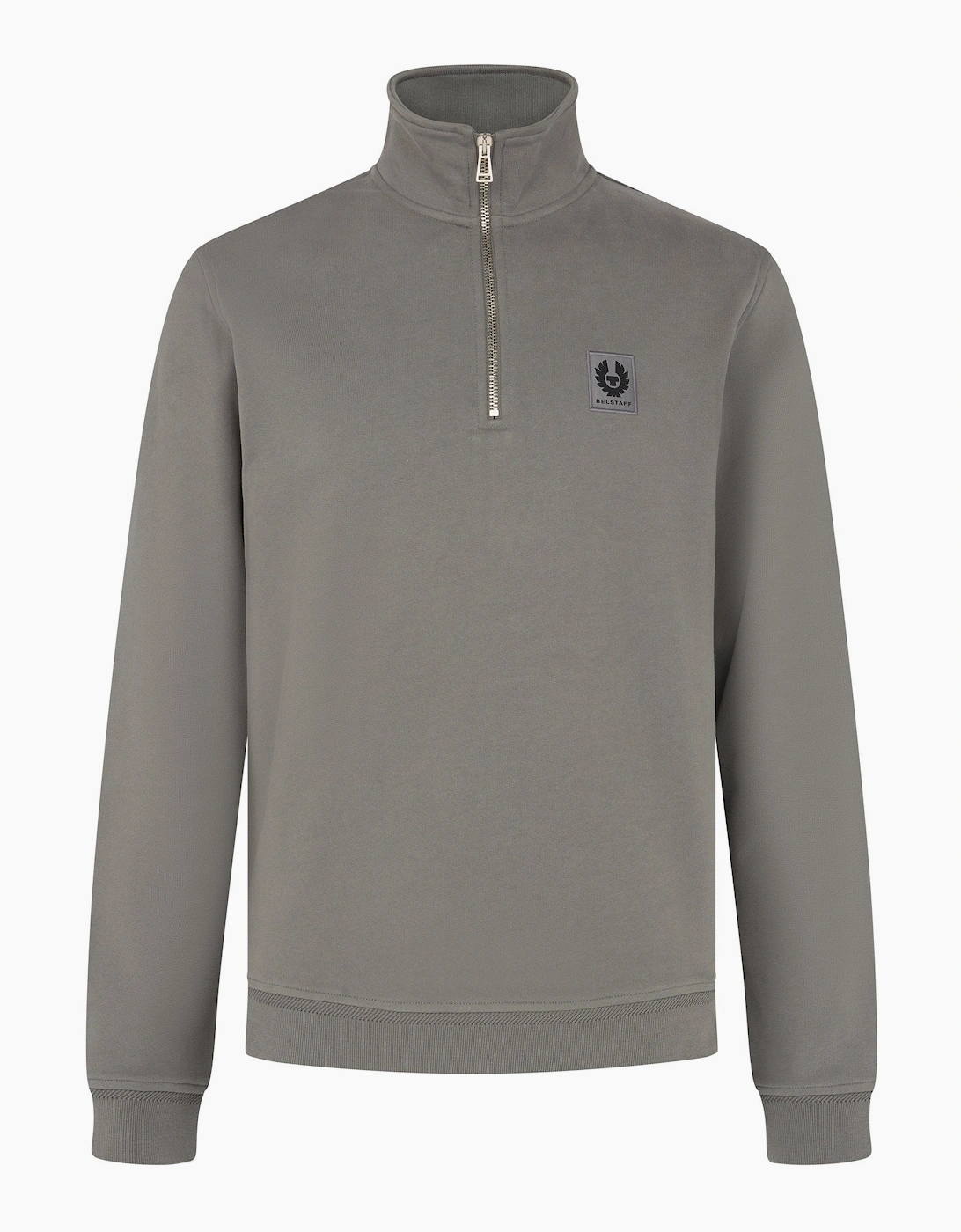 Patch Logo 1/4 Zip Sweatshirt Grey