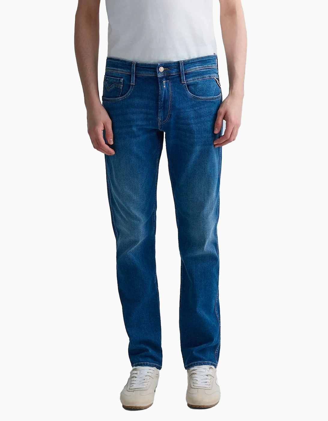 Replay Men's Blue 573 Eco Plus Anbass Slim Jean 007 - Size: 34/32