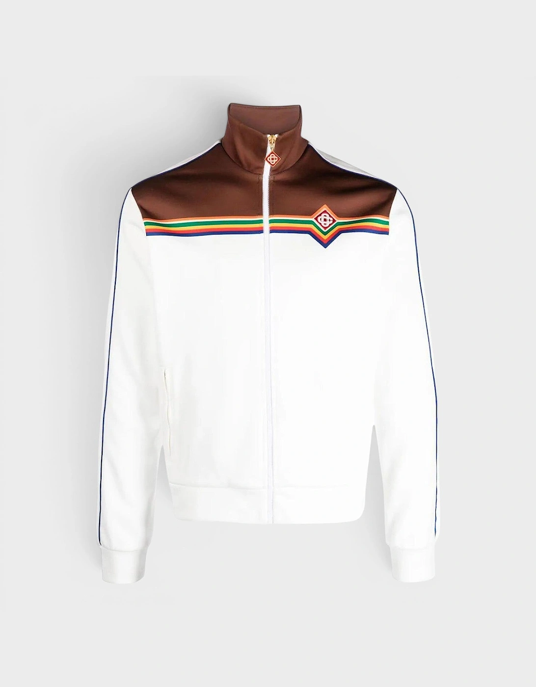 Printed Tricot Track Top White
