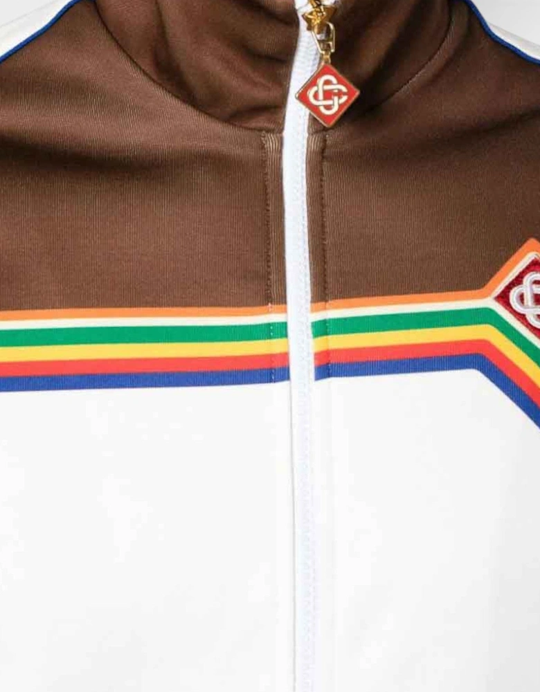 Printed Tricot Track Top White