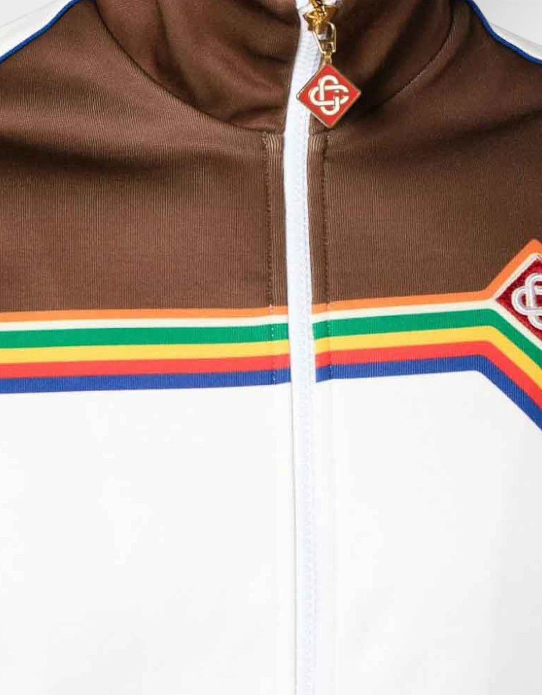 Printed Tricot Track Top White