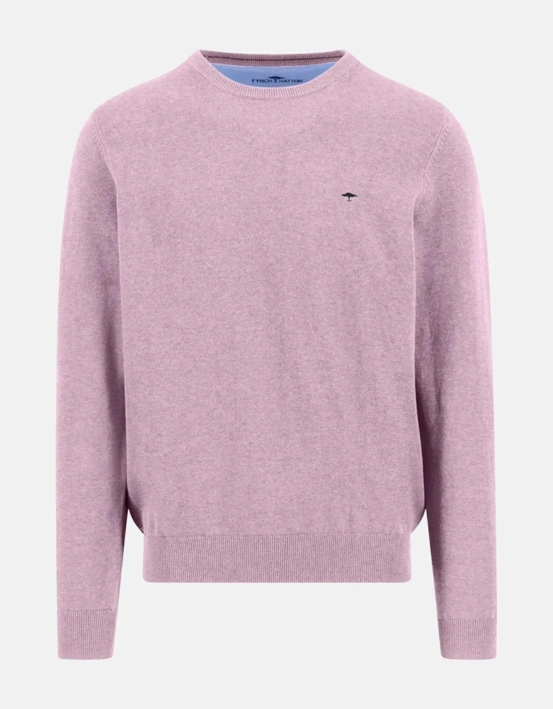 Fine Knit Cotton Crewneck Sweater Magnolia